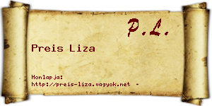 Preis Liza névjegykártya